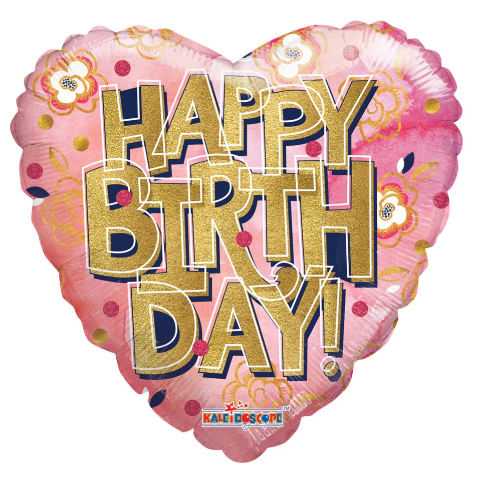 09" Birthday Gold Letters Balloon