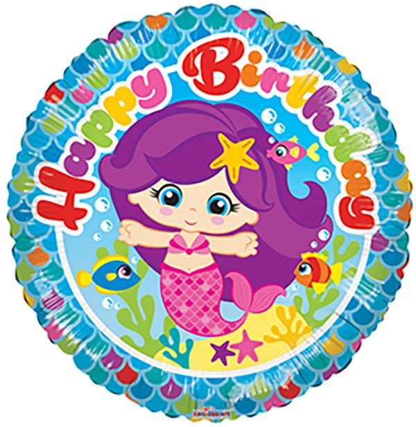 18" Birthday Mermaid Balloon