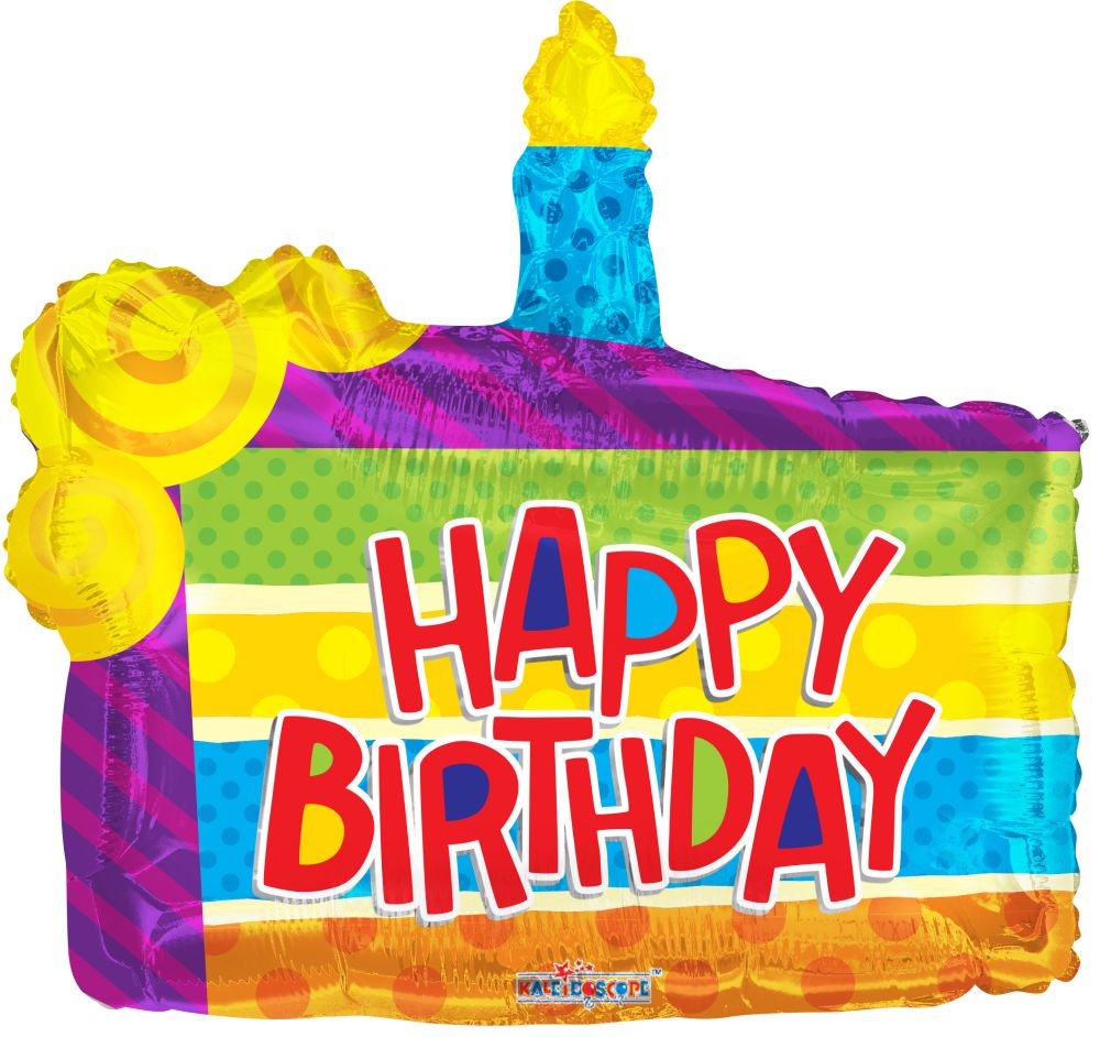 36" Birthday Slice of Cake Shape Balloon