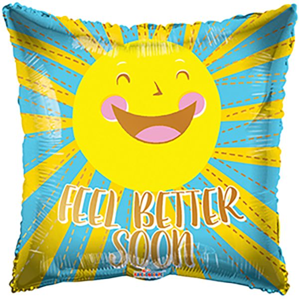 18" Feel Better Happy Sun Balloon