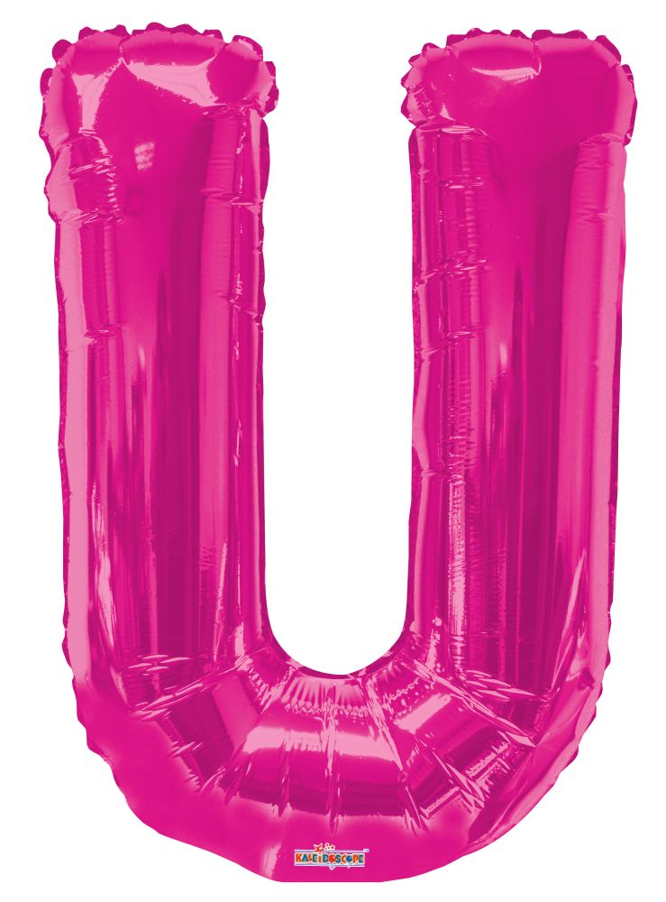 34" Pink Letter U Balloon
