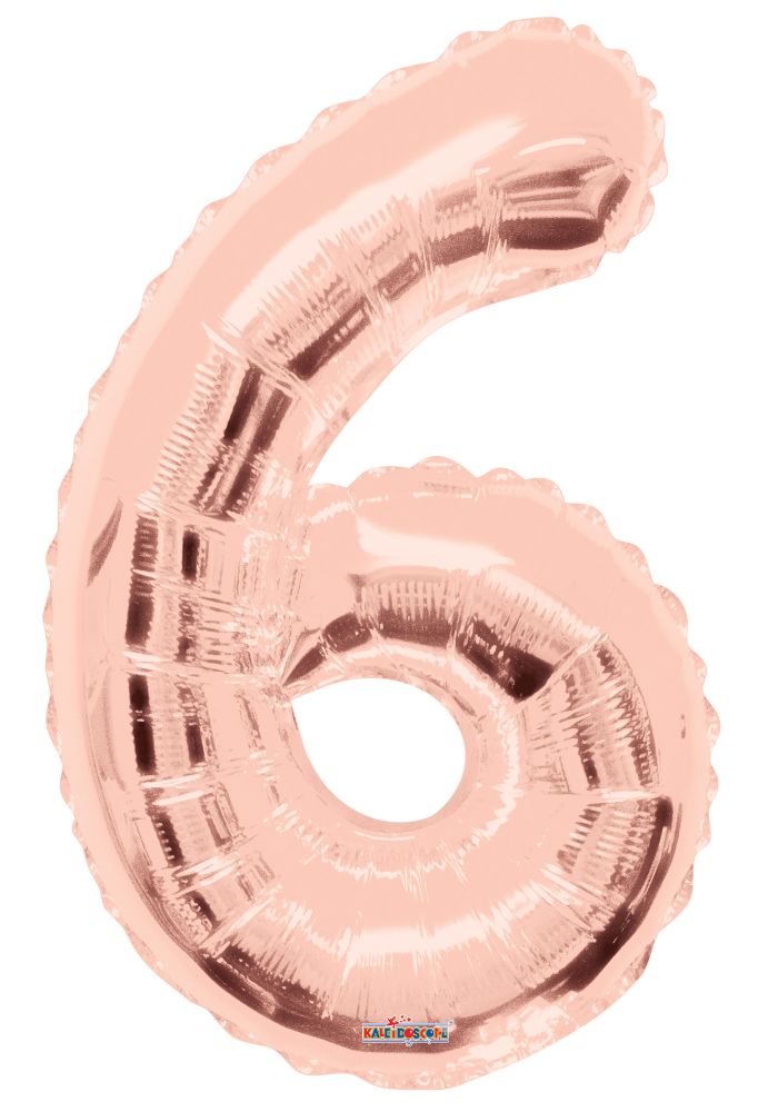 34" Rose Gold Number 6 Balloon