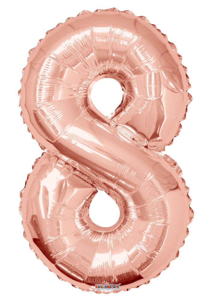 34" Rose Gold Number 8 Balloon