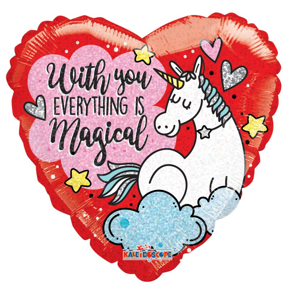 18" Unicorn Love Holo Balloon