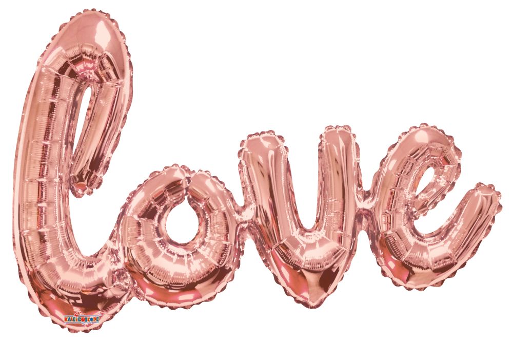 Script Phrase Love Rose Gold Jumbo Balloon