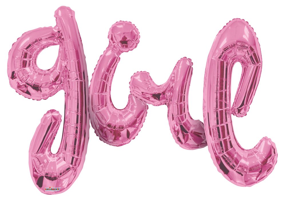 Script Phrase Girl Pink Jumbo (Helium Quality) Balloon
