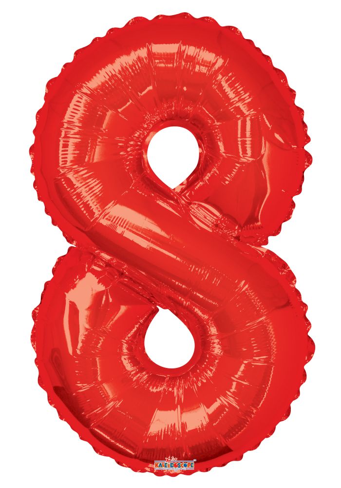 34" Red Shape Number 8 Balloon