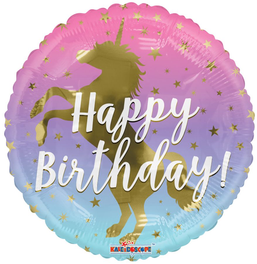 09" Birthday Unicorn Silhouette Balloon