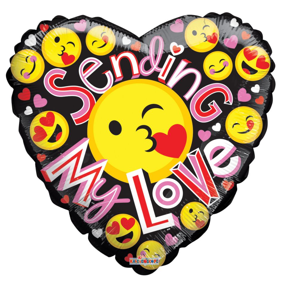 18" Sending My Love Smilies Balloon