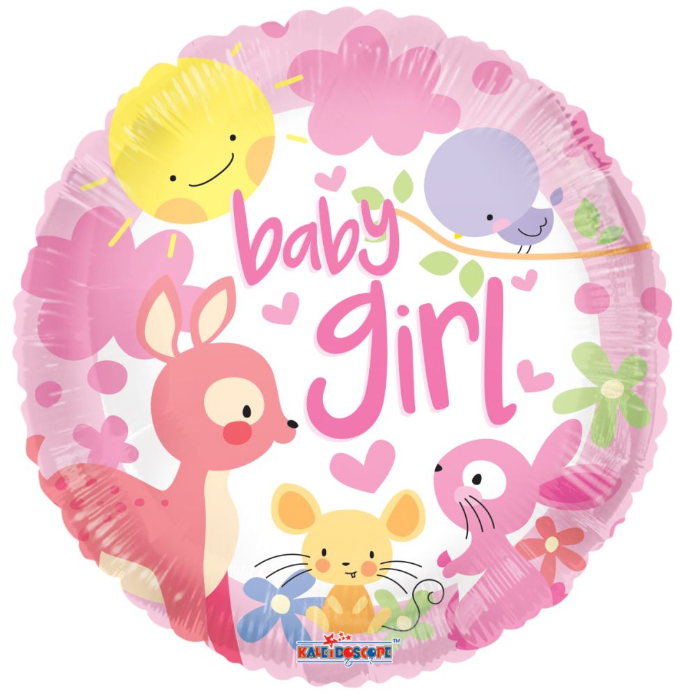 09" Baby Girl Animals Balloon