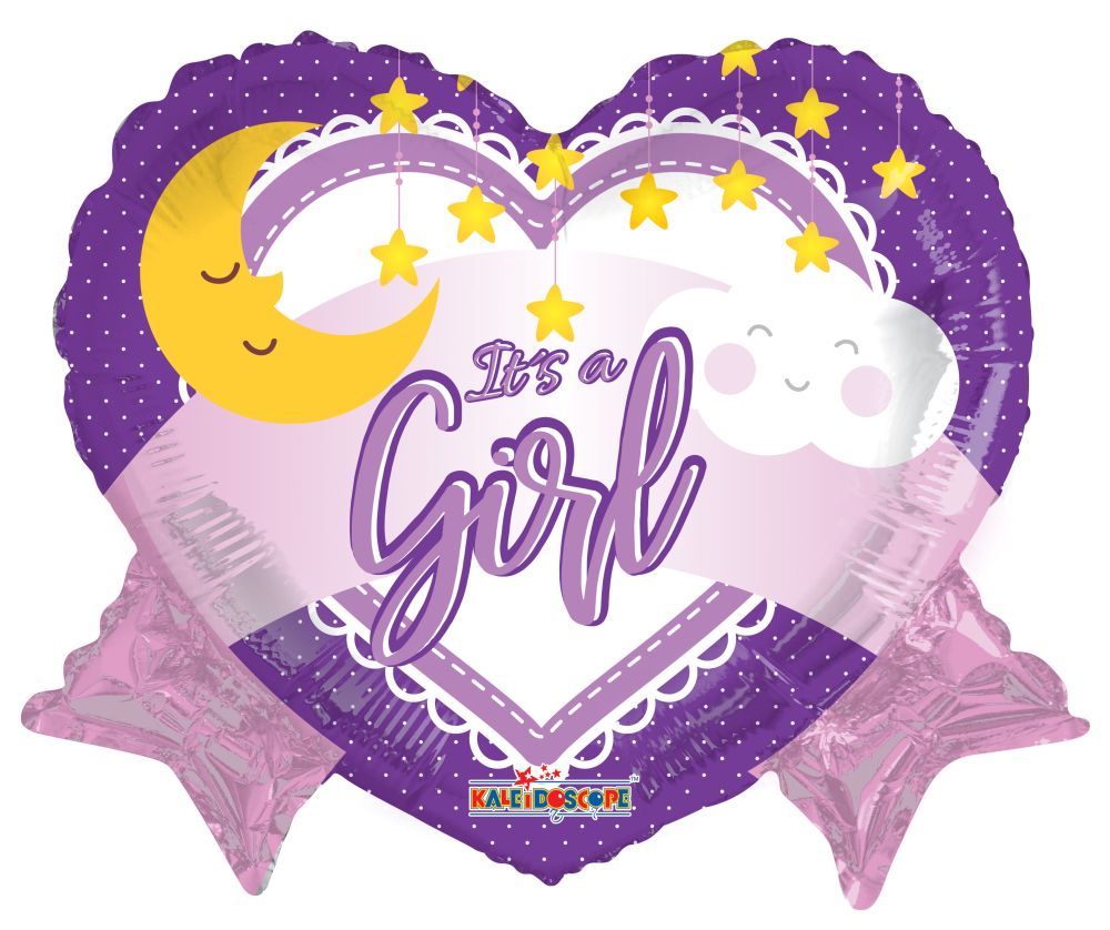 18" It's A Girl Moon Balloon