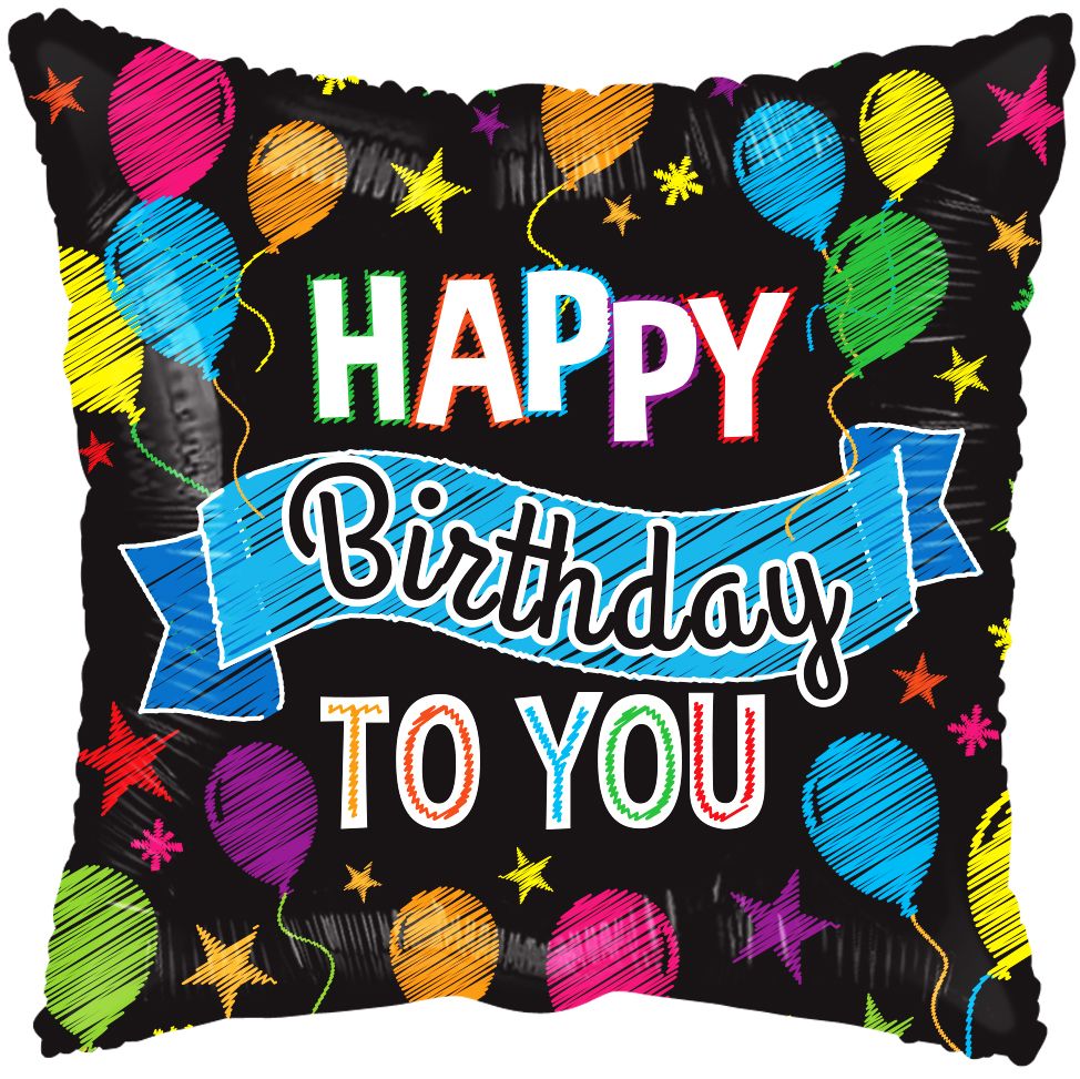18" Birthday Balloons & Banner