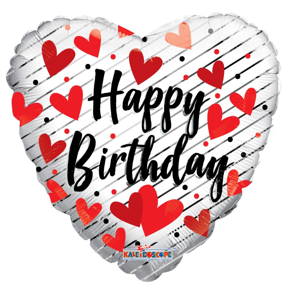18" Birthday Love Hearts Balloon