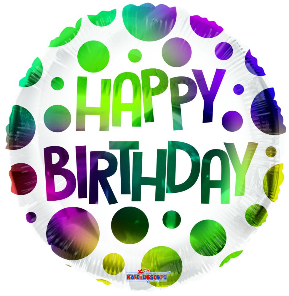 17" Birthday Dots Multicolor Balloon