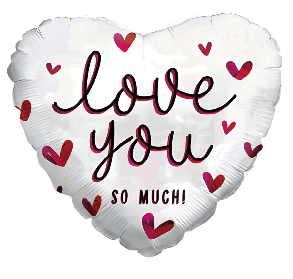 09" Love You Script Balloon