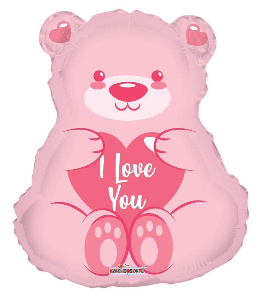 18" I Love You Pink Bear Balloon