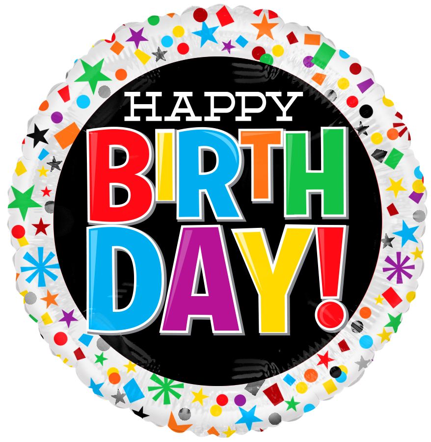 18" Happy Birthday Block Letters Balloon