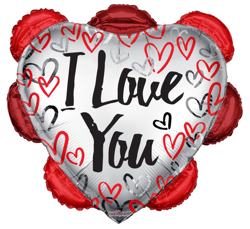 26" I Love You Ruffled Heart Balloon