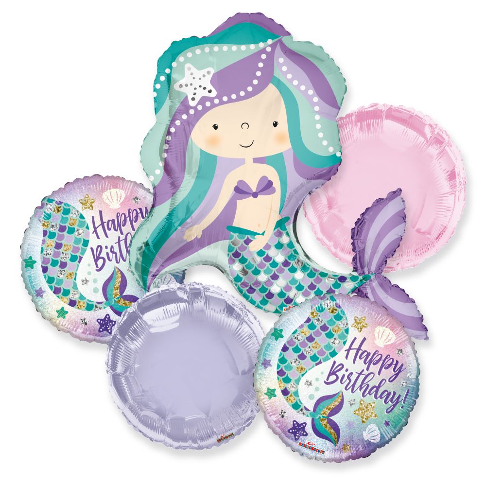 Balloon Bouquet Happy Birthday Mermaid