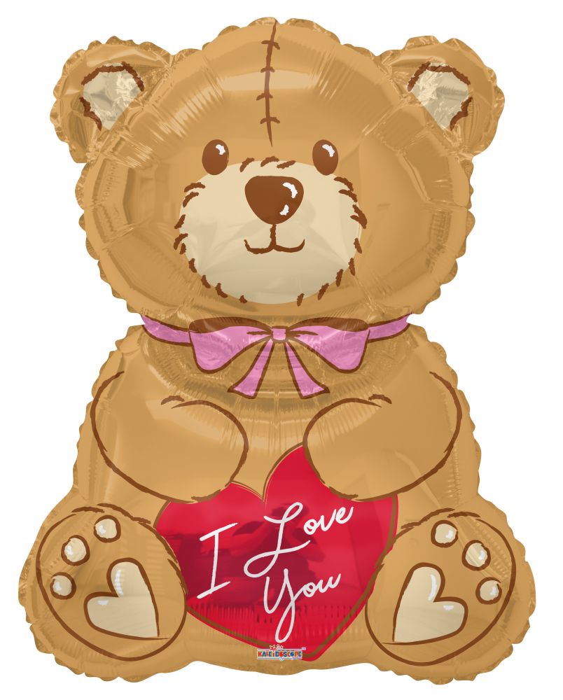 36" I Love You Bear with Bow Balloon