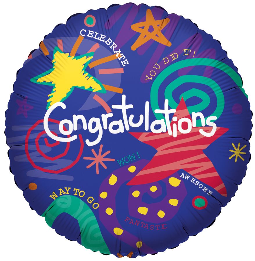 36" Star Burst Congrats Balloon