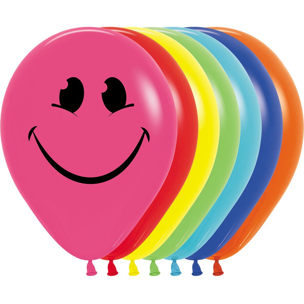 11" Happy Face Smiley Assortment (50pcs) Balloons