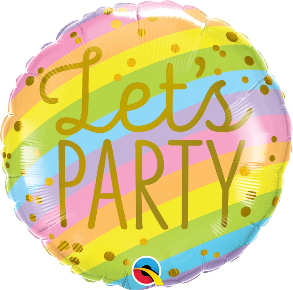 18" Lets Party Stripes Balloon