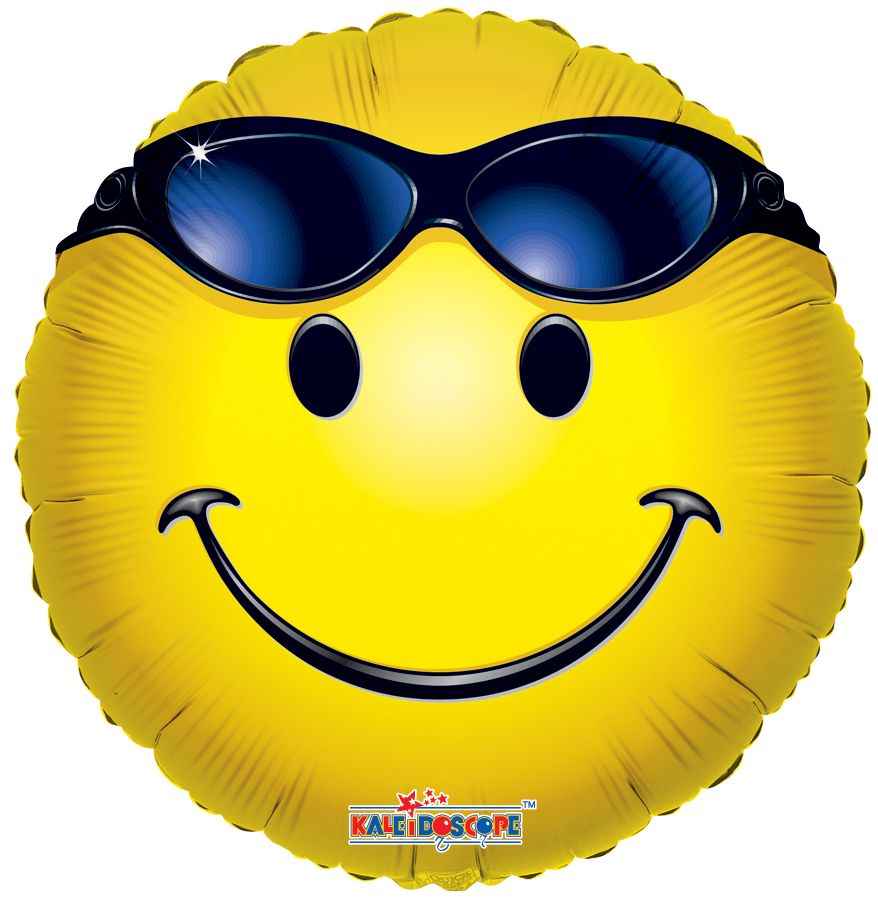 18" Smiley With Glasses Balloon