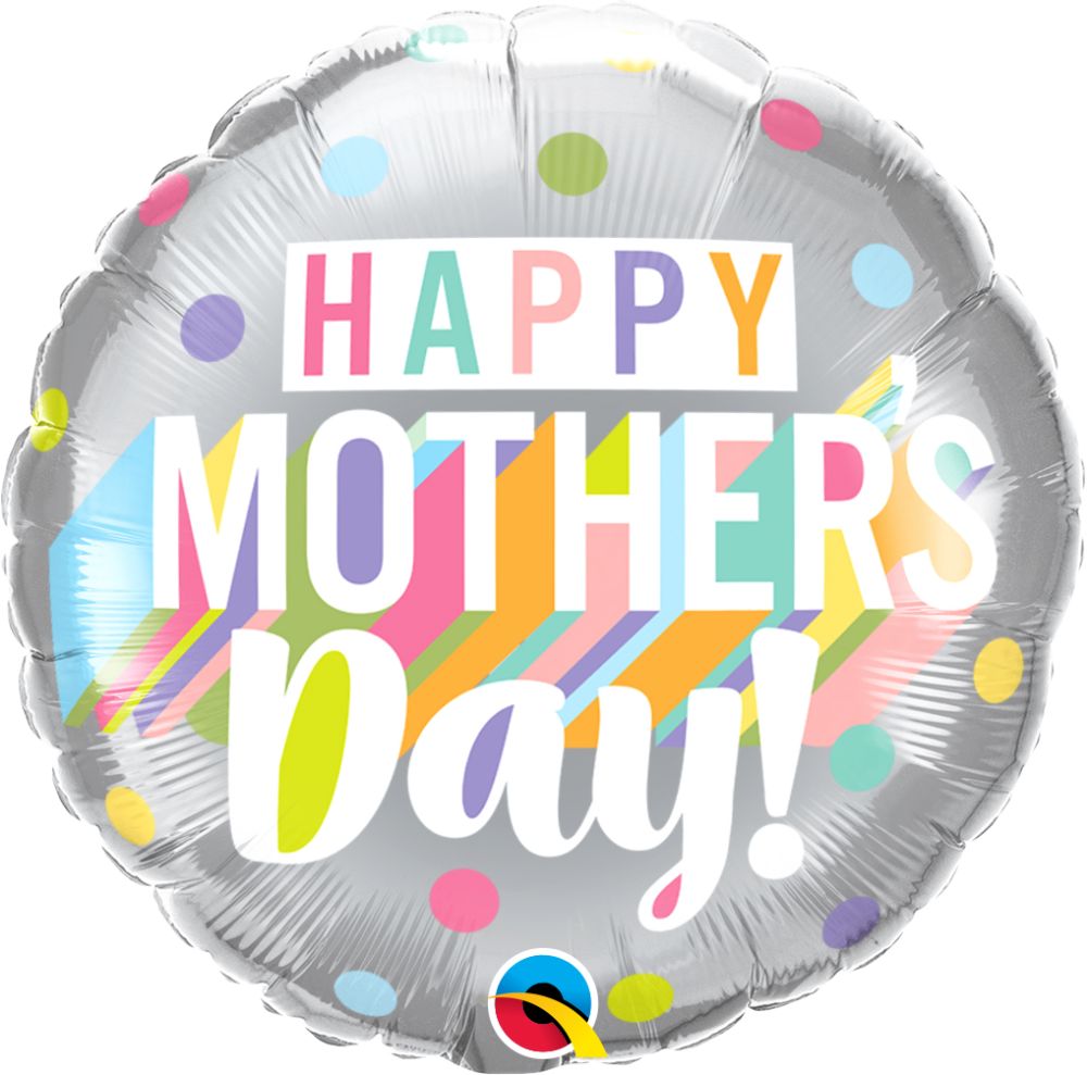 18" Mothers Day Big Pastel Dots (non-packaged) Balloon