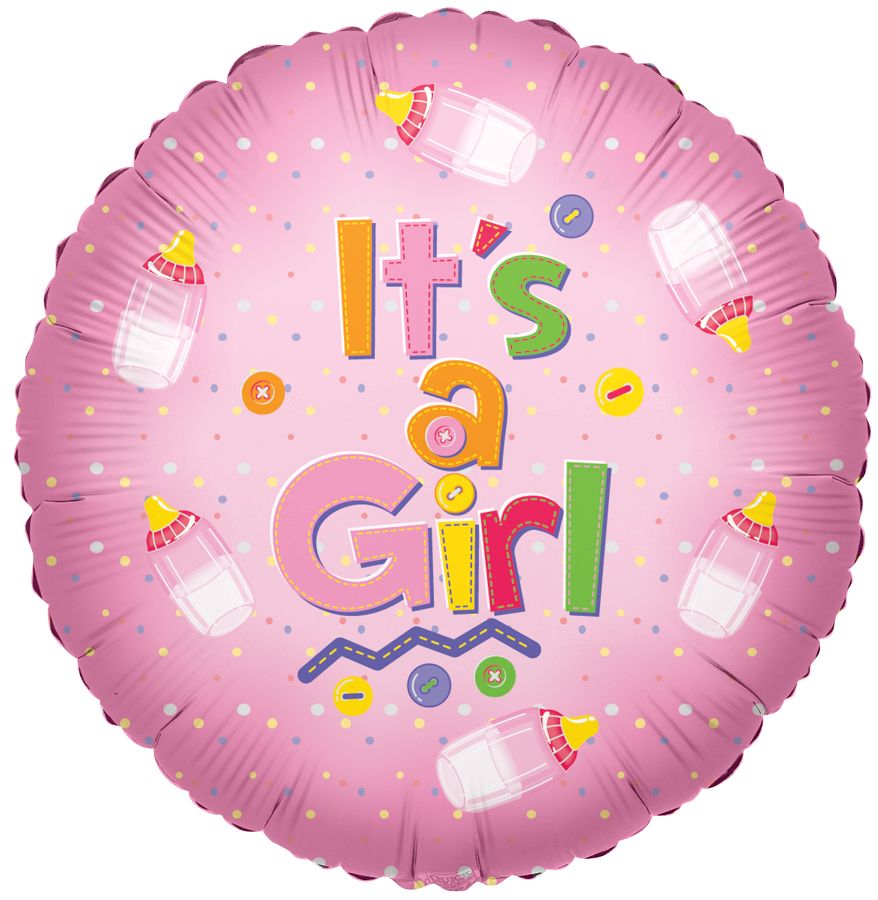 18" It's A Girl Baby Bottle Balloon