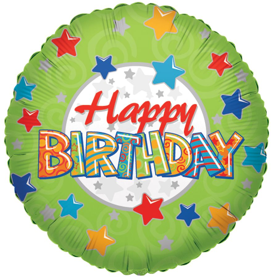 18" Birthday Patterns Balloon
