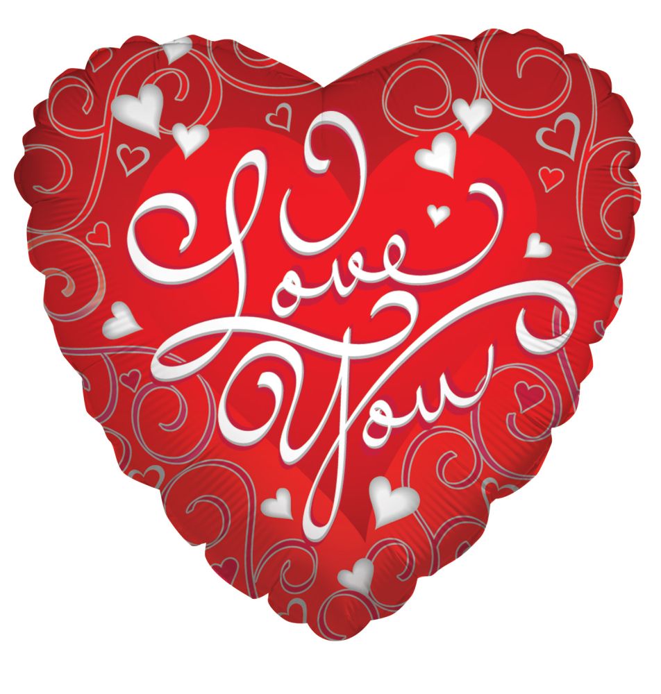 09" Love Silver Swirls Balloon