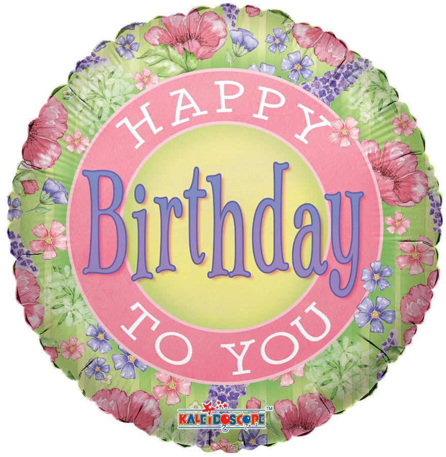 09" Happy Birthday Poppies Balloon