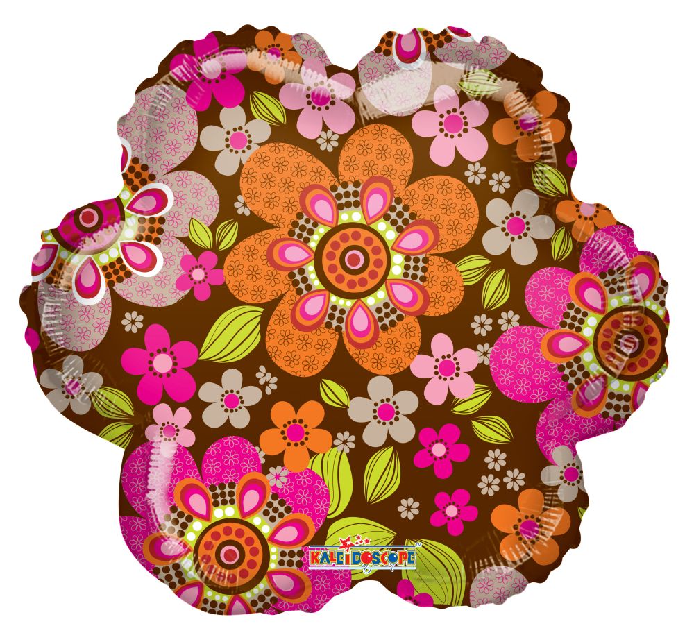 18" Happy Birthday Brown Flower Balloon