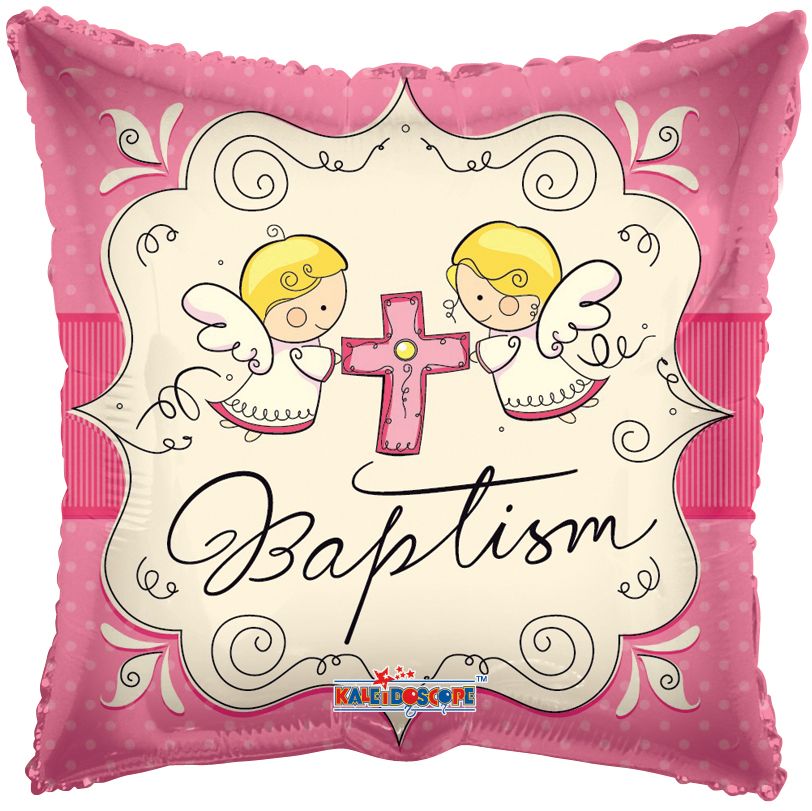 18" Cute Angels Baptism Girl Balloon