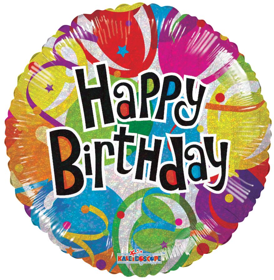 18" Birthday Balloons Holographic