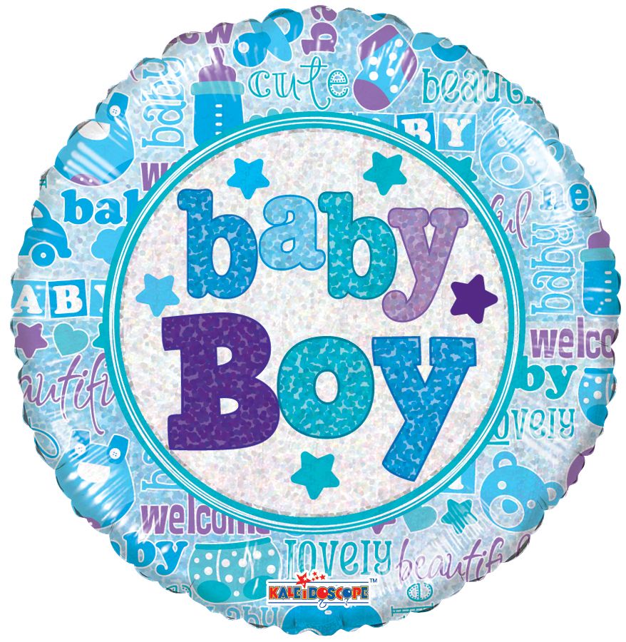 09" Baby Boy Holographic Balloon