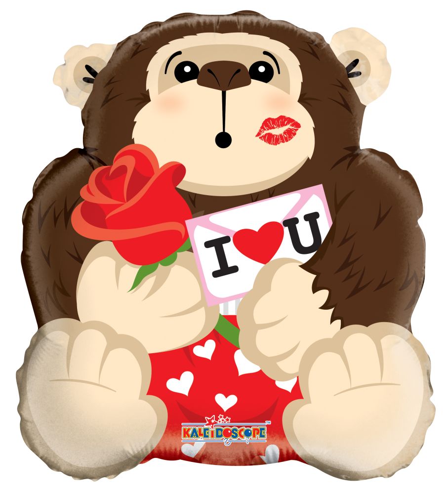 18" Shape Gorilla In Love Balloon