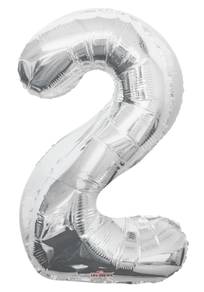 34" Silver Number 2 Balloon
