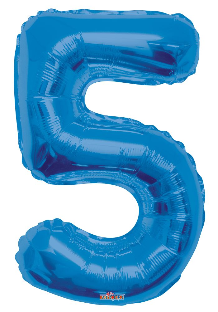 34" Royal Blue Number 5 Balloon