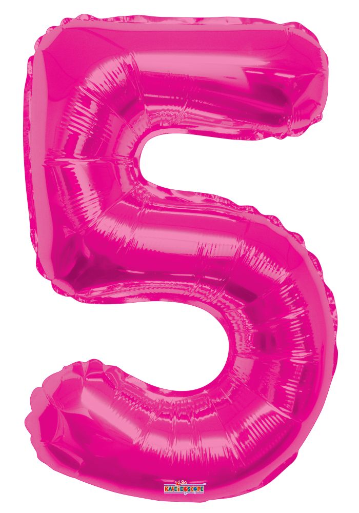34" Pink Number 5 Balloon
