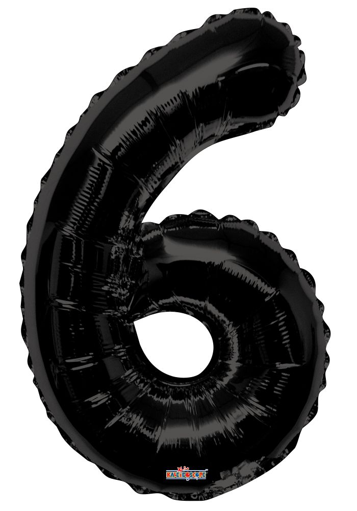 34" Black Number 6 Balloon