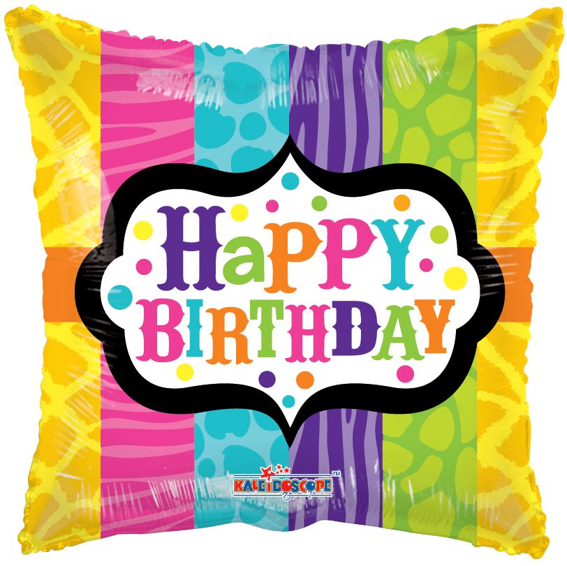 18" Animal Print Birthday Gellibean Balloon