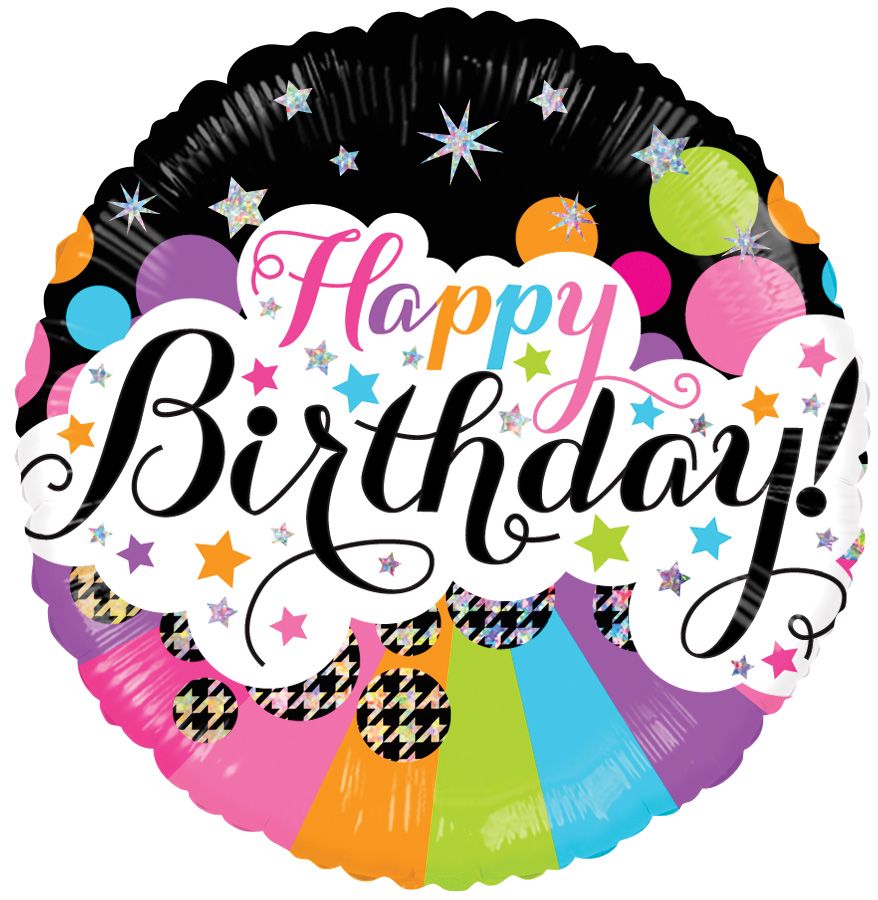 09" Birthday Little Stars Holo Balloon