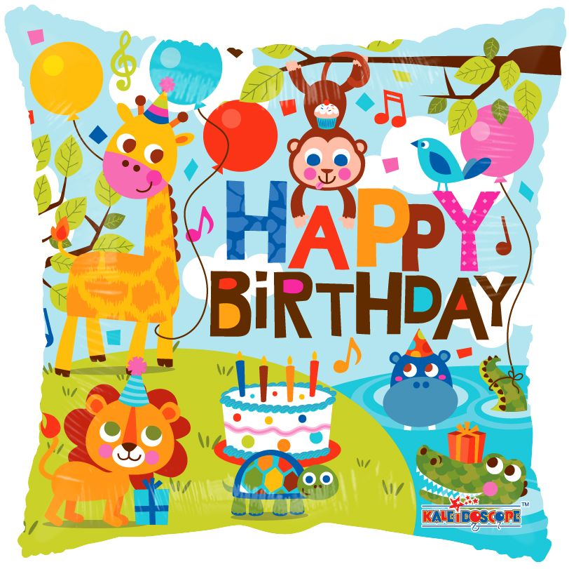 18" Birthday In The Jungle Balloon