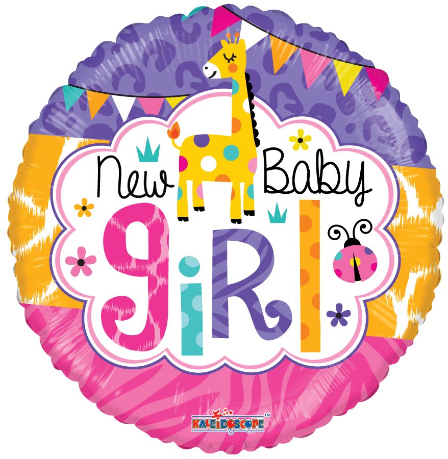 18" Baby Girl Jungle Gellibean Balloon
