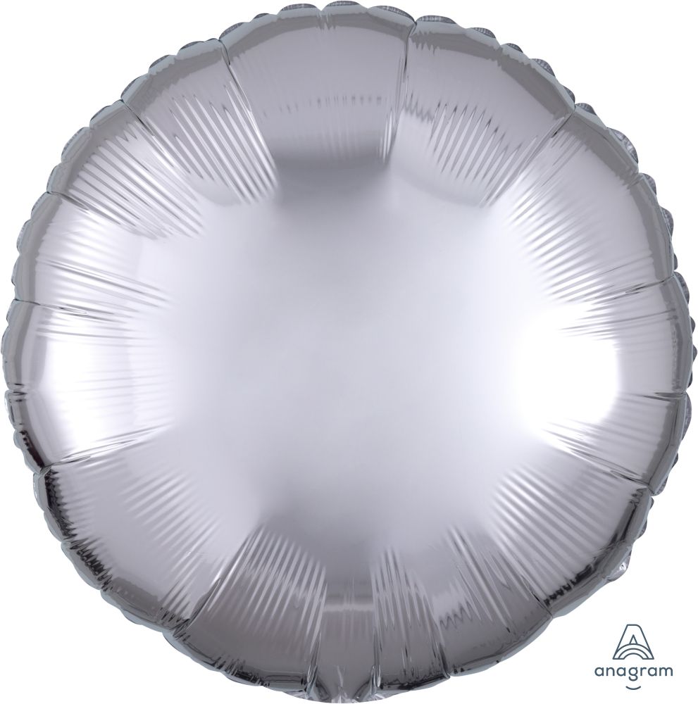 18" Metallic Silver Circle Balloon