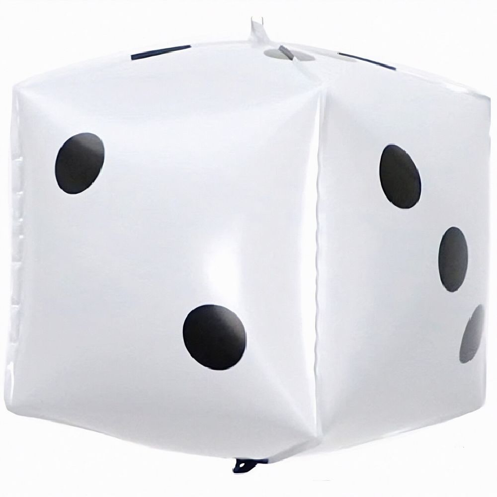 22" 3D Casino Dice White Balloon