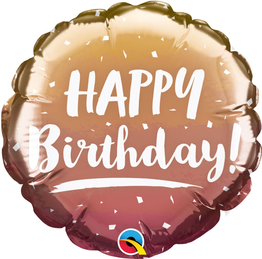04" Birthday Gold and Rose Gold Ombre Balloon