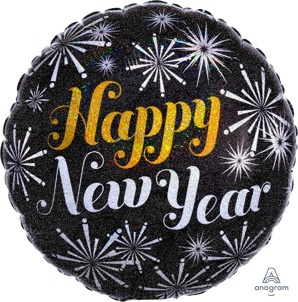 18" Iridescent New Year Pizazz Balloon